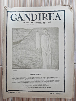 Revista Gandirea, anul II, nr.1/1922 (Cezar Petrescu, Adrian Maniu, un desen inedit de St. Luchian..) foto