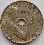 Spania, 25 Centimes 1934