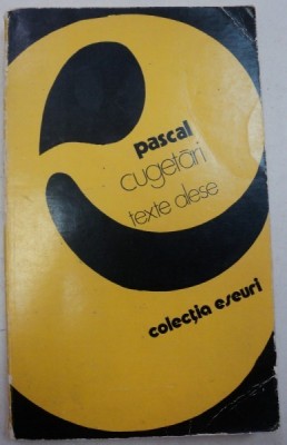 CUGETARI , TEXTE ALESE de BLAISE PASCAL , 1978 foto