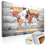 Cumpara ieftin Tablou din plută - Direction World [Cork Map] 120x80 cm