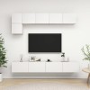 Gossi set dulapuri tv, 5 piese, alb, lemn prelucrat