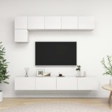 VidaXL Set dulapuri TV, 5 piese, alb, lemn prelucrat