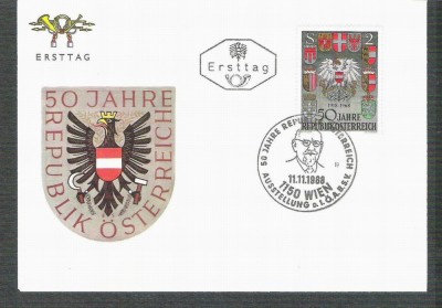 Austria &amp;Ouml;sterreich 1968 50 Jahre Republik FDC K.064 foto