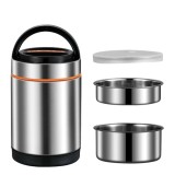 Recipient termoizolant Pufo din inox cu 2 boluri interioare detașabile și capac etanș, pentru m&acirc;ncare sau supe, 1,4 L