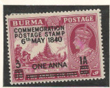 Burma 1940 Mi 35 MNH - 100 de ani de timbre, Nestampilat
