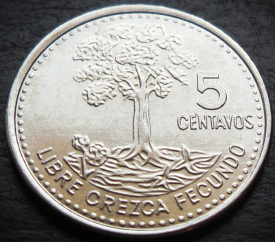 Moneda exotica 5 CENTAVOS - GUATEMALA, anul 2009 * cod 1848 = UNC foto
