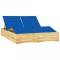 vidaXL Șezlong dublu și perne albastru regal lemn de pin tratat 3065994