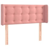 Cumpara ieftin Tablie de pat cu aripioare roz 93x16x78/88 cm catifea