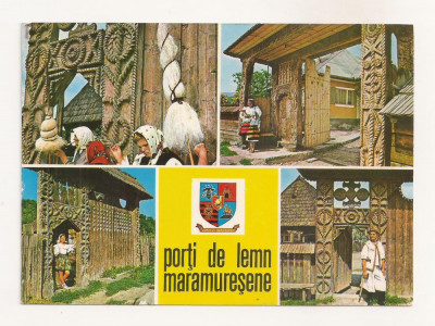 RF39 -Carte Postala- Porti de lemn maramuresene,, circulata 1976 foto