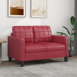 Gossi canapea cu 2 locuri, rosu vin, 120 cm, material textil