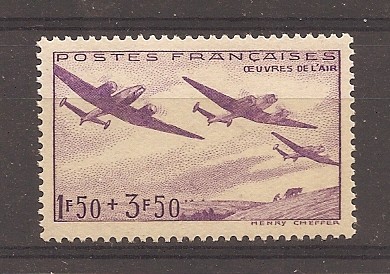 Franta 1942 - Timbre de caritate - Pentru fertilizari din aer, MNH foto