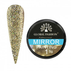 Gel vopsea unghii, cu efect de oglinda, Mirror, Global Fashion, 5g, 01