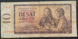 Bancnota 10 KORUN / COROANE - RS CEHOSLOVACIA, anul 1960 *Cod 573