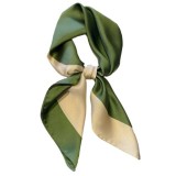 Cumpara ieftin Esarfa satin verde ivory simpla