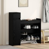 VidaXL Cabinet pentru Pantofi Stejar Negru 100.5x28x100 cm Lemn prelucrat