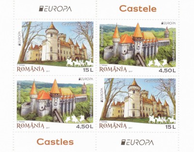 EUROPA 2017 ,CASTELE,BLOC TIP I ,2017,Lp.2142a, MNH ** ROMANIA. foto