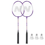 Cumpara ieftin Set badminton Nils NRZ2053 2 rachete, 3 fluturasi, 1 husa de protective FitLine Training