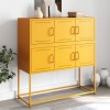 Gossi dulap, galben mustar, 100,5x39x107 cm, otel laminat la rece