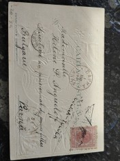 Carte postala Stampila Vapor, Sulina-Tulcea,circ apr 1901, ruta Ruse-Varna,rara foto