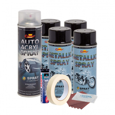 Kit complet reparatie si vopsire jante culoare Negru Metalizat, V4 AVX-KVJ-NV4 foto