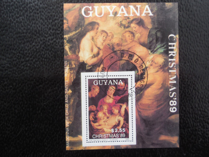 Guyana-Pictura Rubens-bloc stampilat