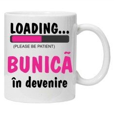 Cana alba personalizata &quot;bunica in devenire&quot;, INOVATIX&reg;. 330ml