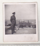 Bnk foto Ofiter roman in portul Odesa , august 1942, Alb-Negru, Romania 1900 - 1950, Militar