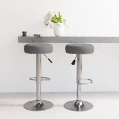 vidaXL Scaune de bar, 2 buc., gri &icirc;nchis, material textil