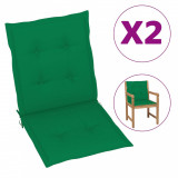 Perne scaun de grădină, 2 buc., verde, 100x50x3 cm, vidaXL