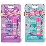 Cumpara ieftin Pachet 2 Set balsam de buze cu aroma de bezele afine si agrafe asortate Crush Martinelia 11101, 4 g