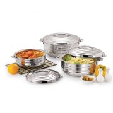 Set 3 Caserole Termice din Inox, 2L+3L+5L,Designer