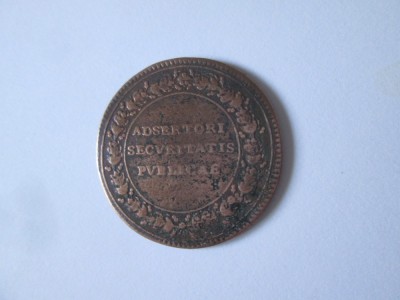 Rar! Jeton Adsertori Securitatis Publicae-Regele Ludovic al XIV-lea circa 1670 foto
