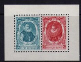 Belgia, 1942, regele Albert si regina Isabela, bloc, MNH