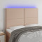 Tablie de pat cu LED, cappuccino, 144x5x118/128 cm, piele eco GartenMobel Dekor