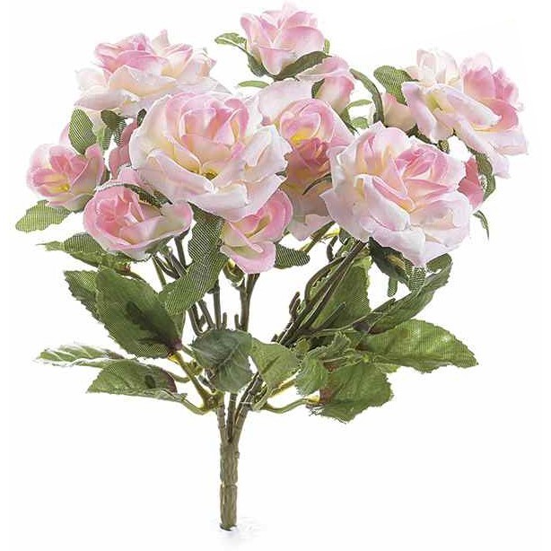 Buchet de flori artificiale trandafiri roz 15 H Buchet de flori artificiale trandafiri roz 15 H