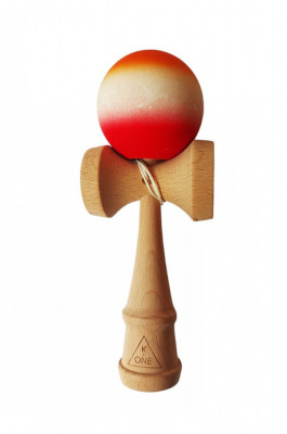 Kendama profesionala, Bila din lemn cu strat de silicon, Portocaliu caisa, 17KD foto