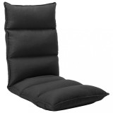 Scaun podea pliabil vidaXL, negru, material textil, reglabil, 135x50x13 cm, fotoliu puf relaxare