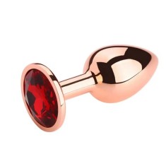 Dop Anal Charm Anal Plug Small, Rose Gold, Piatra Rosu, Passion Labs