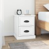 Gossi noptiere, 2 buc, alb, 39x39x47,5 cm, lemn prelucrat