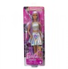 Set Barbie Papusa Star Pop cu Microfon, I Can Be, Jucarie Muzicala Fete, Top Argintiu, Fusta Irizata, Pantofi Mov, Par Roz