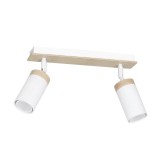 Plafoniera Pike, LED, metal/lemn, alb/natur, 18 x 42 x 6 cm, 30W
