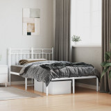 Cadru de pat metalic cu tablie, alb, 120x190 cm GartenMobel Dekor, vidaXL