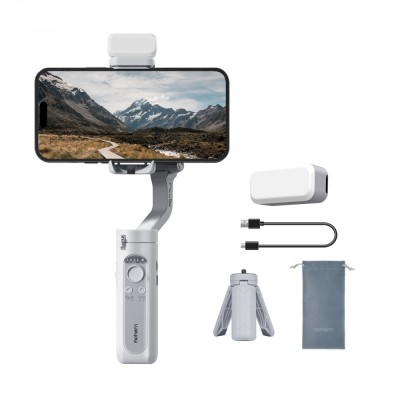 Stabilizator de Imagine pentru Smartphone, Zamo&amp;reg;, iSteady XE, cu 3 Axe si Lampa LED, Alb foto