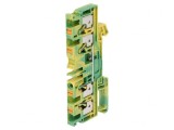 Conector șine 4mm2 4 borne galben-verde TS35