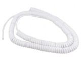 Cablu Spiralat PUR Alb 1,5m 2x1,5mm2 300V/500V