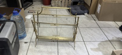 Suport pentru ziare Vintage anii 20 - 30 alama 44 x 22 x 48 #han foto