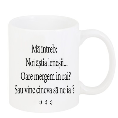 Cana alba personalizata &amp;quot;Ma doare la ciocan&amp;quot;, INOVATIX&amp;reg;. 330ml foto