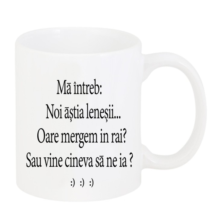 Cana alba personalizata &quot;Ma doare la ciocan&quot;, INOVATIX&reg;. 330ml