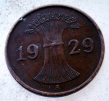 7.592 GERMANIA WEIMAR 1 REICHSPFENNIG 1929 A, Europa, Bronz