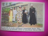 HOPCT 6394 SCOALA CATOLICA LEOPOLDVILLE -1933-REGINA ASTRID-FAMILIA REGALA BELGIA-CROMO LITHO-CIOCOLATA COTE D&#039;OR
